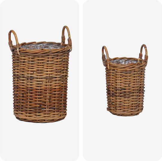vidaXL Κασπώ Rattan Καφέ 2τμχ