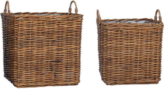 vidaXL Planter Rattan Brown