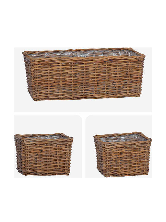 vidaXL Übertopf Rattan Braun
