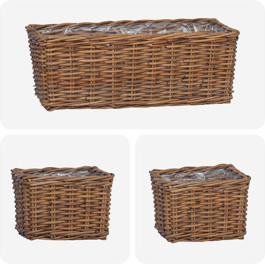 vidaXL Ghiveci Rattan Maro