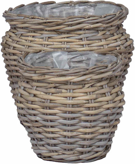 vidaXL Planter Rattan Gray