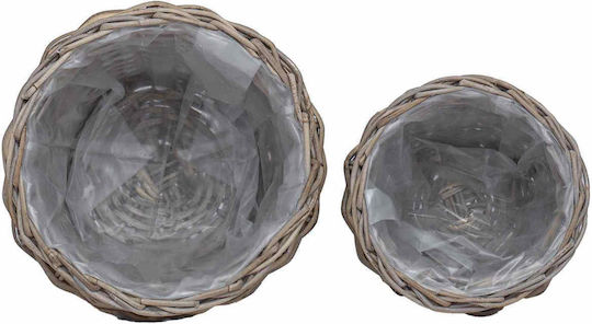 vidaXL Planter Rattan Gray