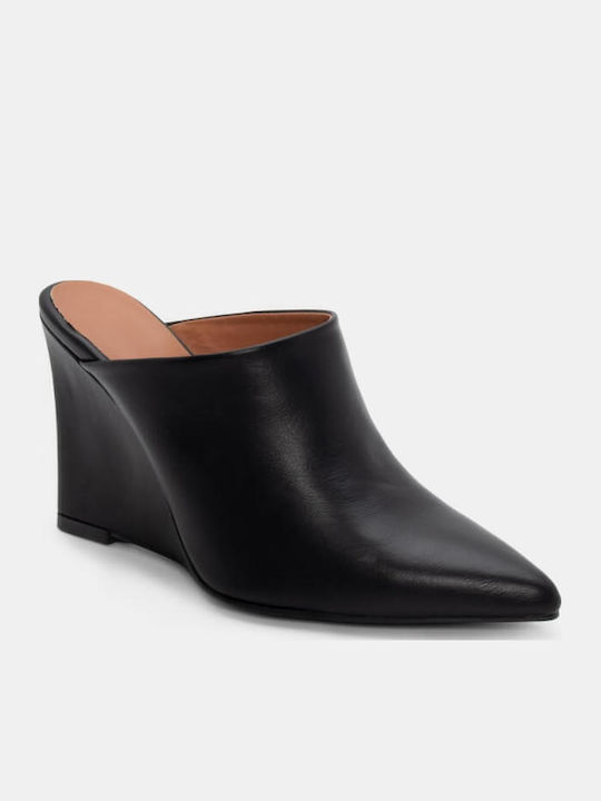 Mules mit Chunky Hoch Absatz in Schwarz Farbe