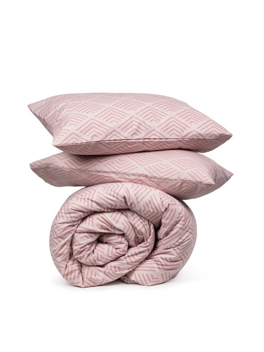 Sunshine Duvet Cover Set Cotton King Size with 2 Pillowcases 260x270 Cotton Feelings 2048 Powder