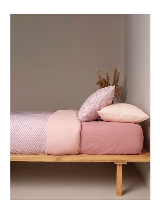 Sunshine Duvet Cover Set Cotton King Size with 2 Pillowcases 260x270 Cotton Feelings 2048 Powder