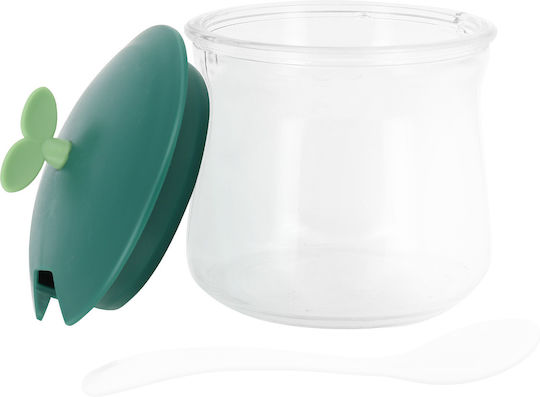 Cheffinger Set 3 Bucăți Borcane Pentru Condimente din Sticlă Capace din Plastic Suport Verde