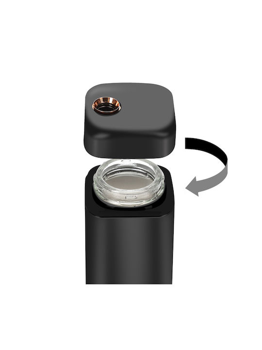 Cheffinger Set 4 Borcane Pentru Condimente Suport Metalic Elegant Negru