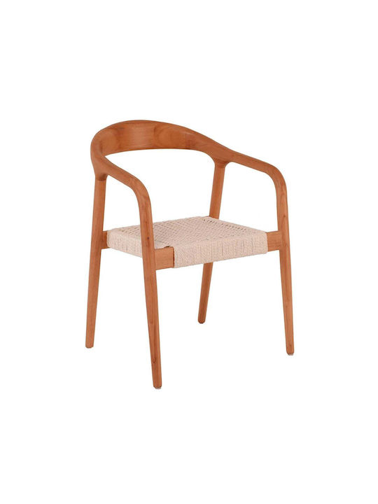 Lexy Πολυθρόνα Τραπεζαρίας Ξύλινη Καρυδί 56x56x78εκ.