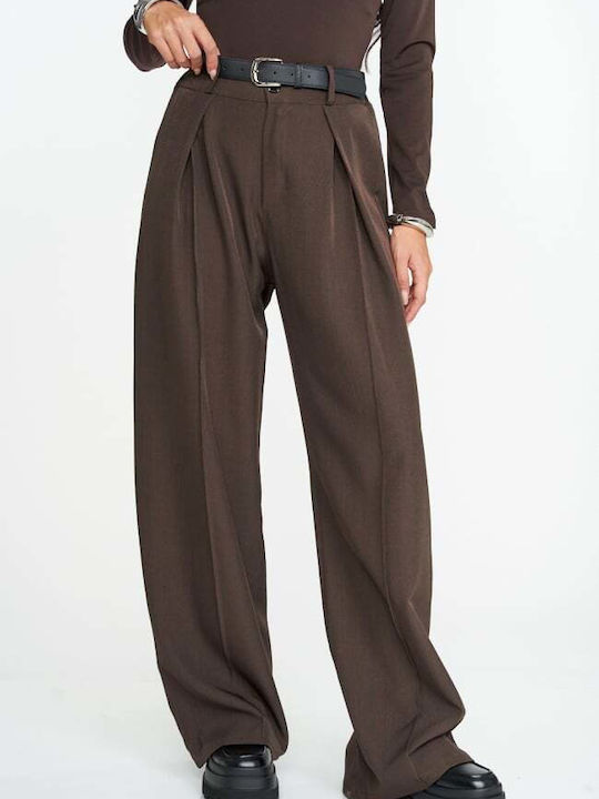 Damen Stoff Hose Brown