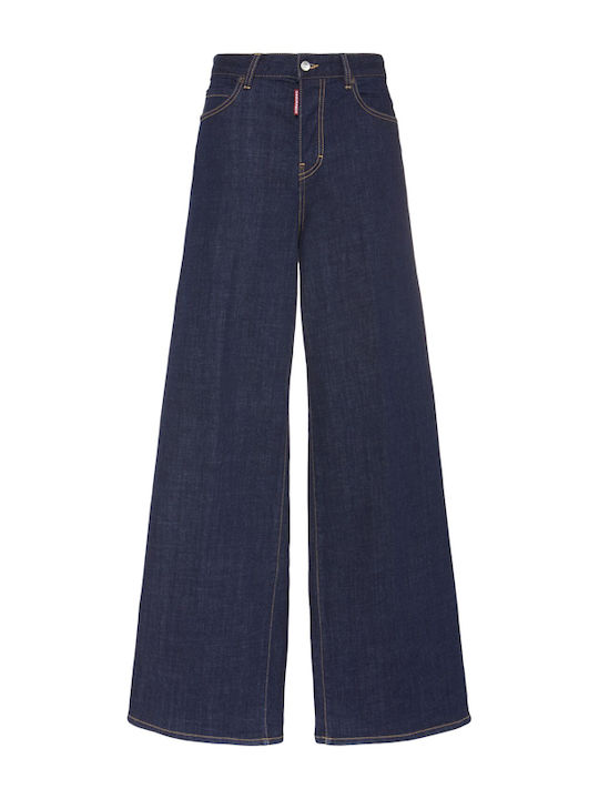 High Waist Women's Jean Trousers in Loose Fit Blue