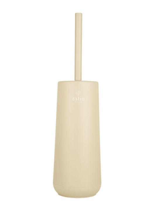 Estia Fjord Plastic Toilet Brush and Basket Set Soft Close 5lt Beige