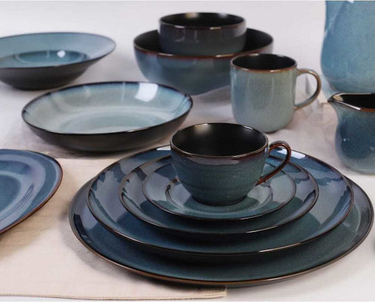 Cryspo Trio Portofino Blue Ceramic Dinnerware Set 20pcs