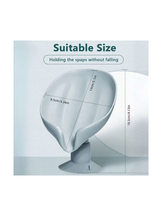 Uncle George Tabletop Soap Dish Plastic with Suction Cup Gray