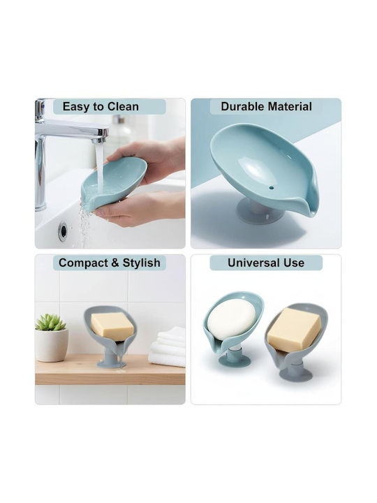 Uncle George Tabletop Soap Dish Plastic with Suction Cup Gray