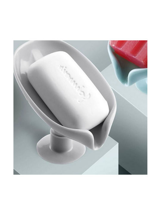 Uncle George Tabletop Soap Dish Plastic with Suction Cup Gray