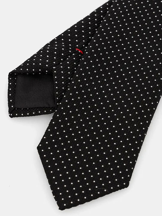 Hugo Men's Tie Silk Printed in Black Color