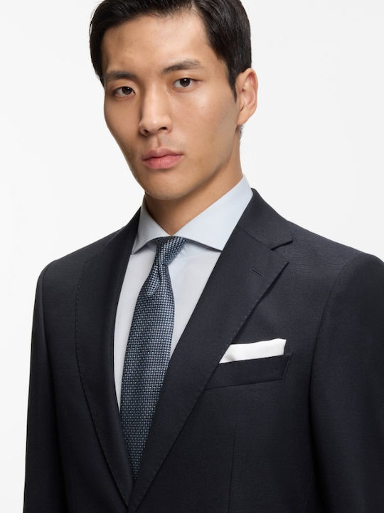 Winter Men’s Suit Jacket with Regular Fit Dark Blue