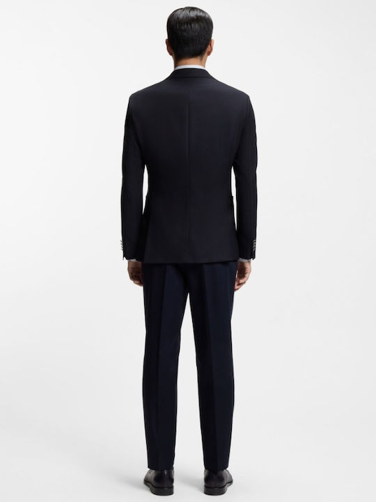 Winter Men’s Suit Jacket with Regular Fit Dark Blue