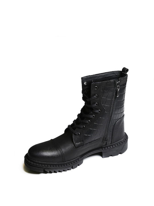 Leder Schwarz Herrenstiefel