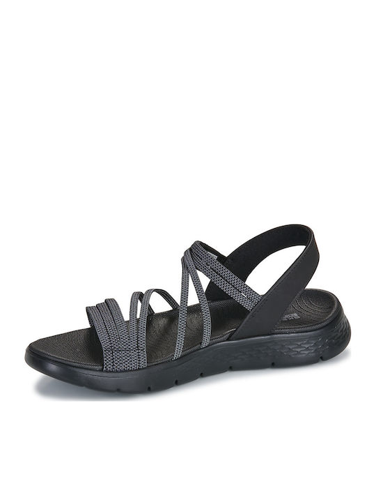 Go Walk Flex Flache Sandalen für Damen in Schwarz Farbe