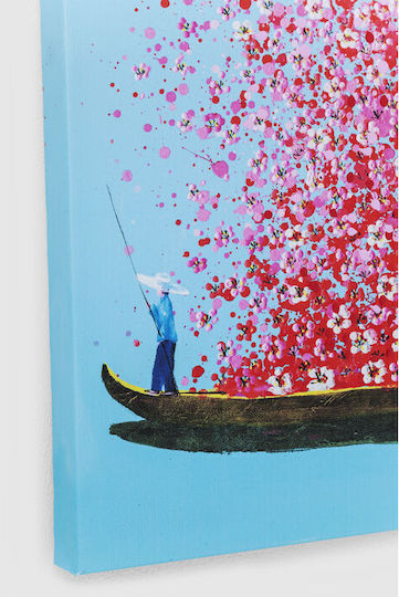 Canvas Picture Flower Boat Blue Pink 30x40cm Canvas Picture Flower Boat Blue Pink 30x40cm