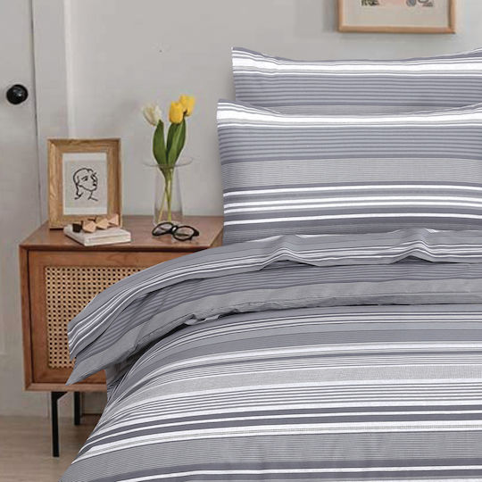 Casa Colori Grey Harmony Σετ Διπλό 4τμχ 140x200+30εκ. με Λάστιχο Γκρι Casa Colori Grey Harmony Σετ Διπλό 4τμχ 140x200+30εκ. με Λάστιχο Γκρι