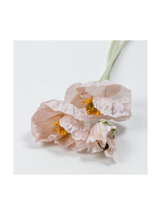 Poppy Λουλουδι Τεχνητο 61 Polyester Ροζ Ανοιχτο Σετ 12 Τμχ 030890 Polyester