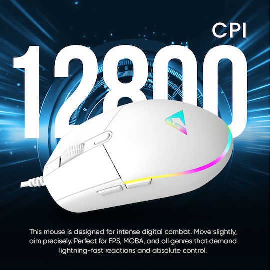 Armaggeddon Raven III RGB Gaming Ποντίκι Λευκό