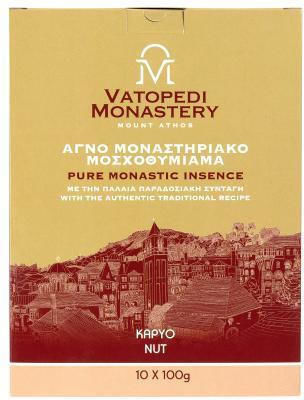 Pure Incense of Mount Athos Old Traditional Recipe 10 X 100g Authentic Product of Vatopedi Monastery Holy Great Monastery Vatopedi 28169 Walnut