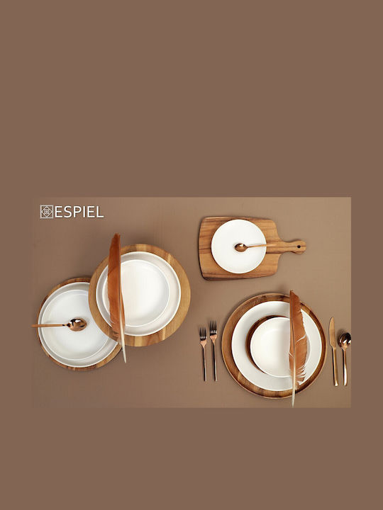 Espiel Terra Matt Plate Shallow made of Porcelain Beige with Diameter 21cm 6pcs