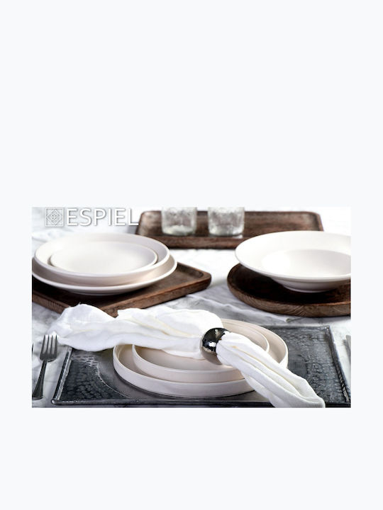 Espiel Terra Matt Plate Shallow made of Porcelain Beige with Diameter 21cm 6pcs