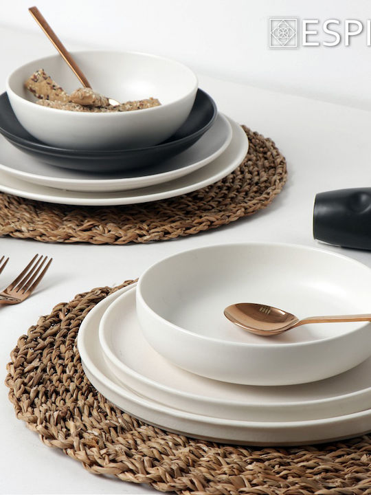 Espiel Terra Matt Plate Shallow made of Porcelain Beige with Diameter 21cm 6pcs