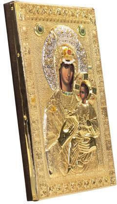 Panagia Vimataria Replica of Miraculous Icon Rotating Authentic Product of Vatopedi Monastery Holy Great Monastery Vatopedi 27087 20 X 13 Cm