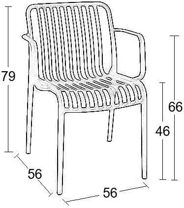 Gartenstühle Polypropylen Parma Light Olive 56x56x79cm