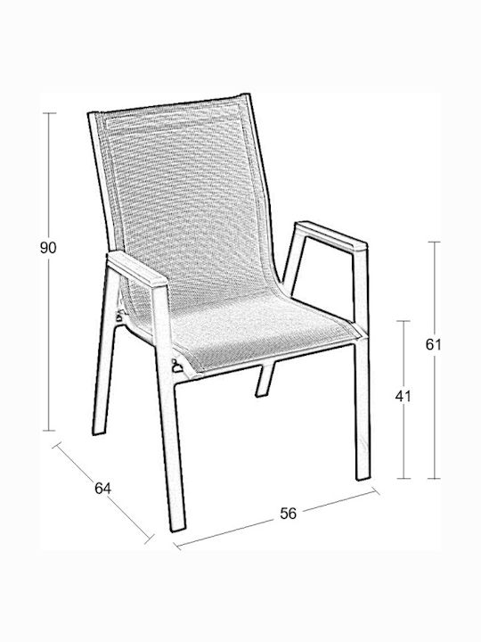 Gartenstühle Metallisch Selby Grau 56x64x90cm