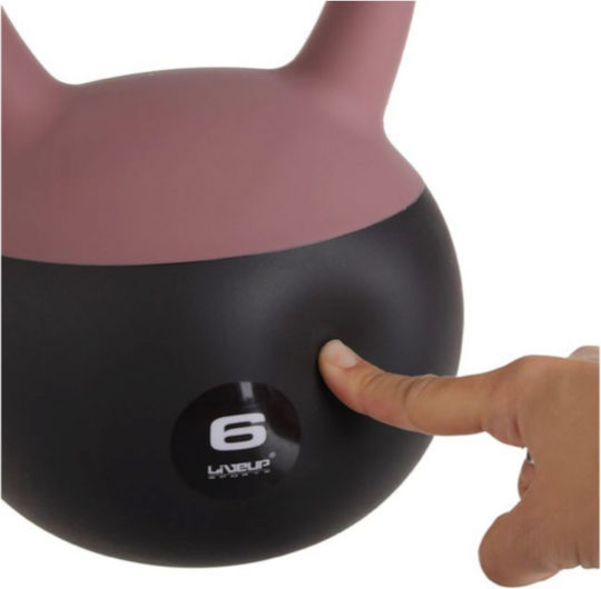 Kettlebell Βaρακι Soft Λαβή Μαύρο Καφέ 6kg