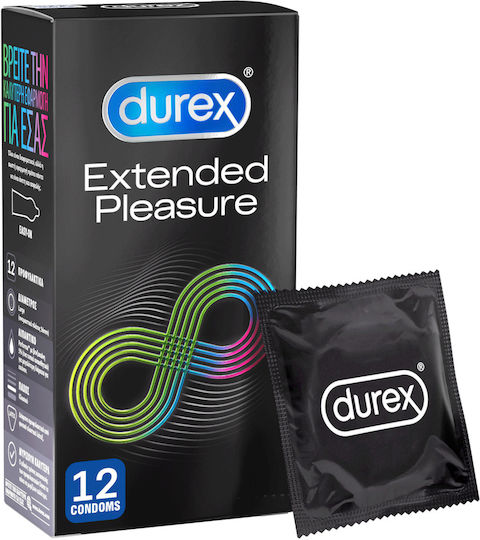 Durex Προφυλακτικά Extended Pleasure 12τμχ 56mm με Επιβραδυντικό
