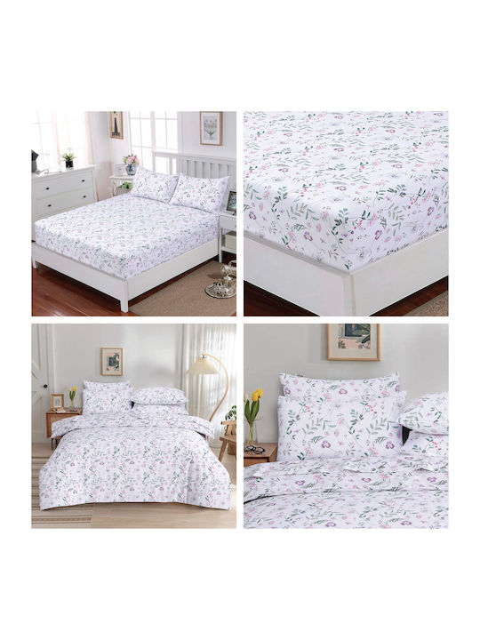 Casa Colori Чаршаф Двойна с Ластик 140x200+30см. Blooming Touch Цветя