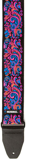 Dunlop Jh28 Guitar Strap Jimi Hendrix Blacklight Love Drops Pink
