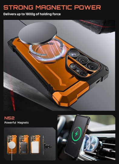 Supcase Unicorn Beetle Grip Mag Wallet Σιλικόνης / Πλαστικό Πορτοκαλί (Galaxy S26 Ultra)