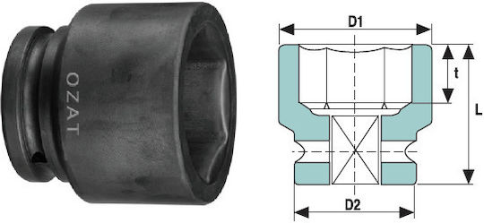 OZAT Căpăcel Pneumatic - Pneumatic Pătrat cu Patrat de Prindere 1" 1buc