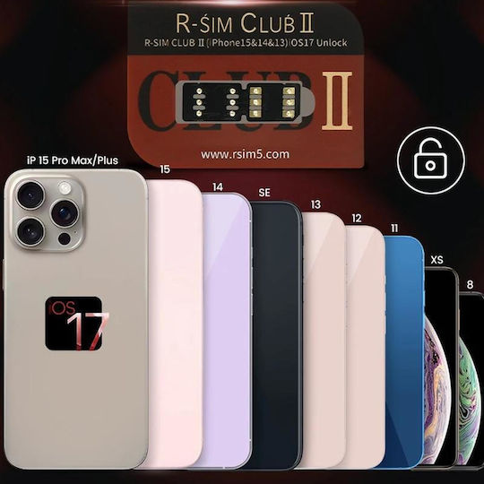 R-Sim Club 2 Unlock Card iPhone Series iOS18