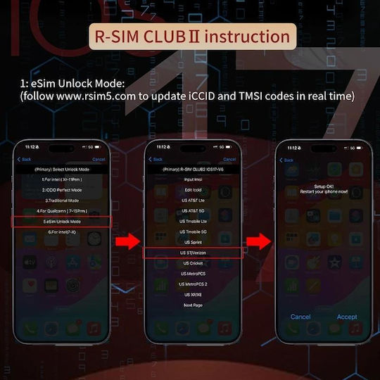 R-Sim Club 2 Unlock Card iPhone Series iOS18