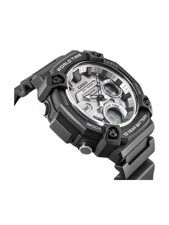 Casio Analog/Digital Men's Watch 52mm Battery With Black Rubber Strap