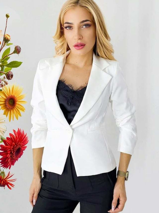 Lang Damen Blazer White