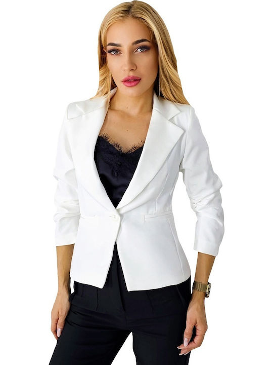 Long Women's Blazer White