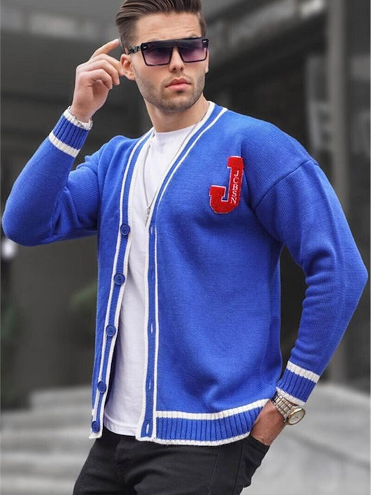 Herren Strickjacke mit Knöpfen Intense Blue #363680