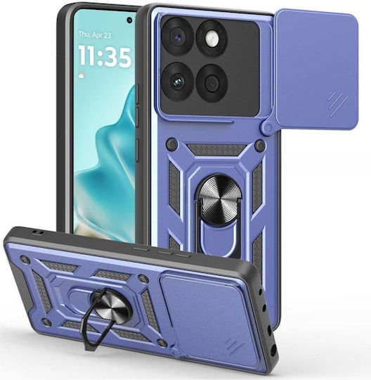 Techsuit Umschlag Rückseite Blau (Motorola Edge 60 Fusion)