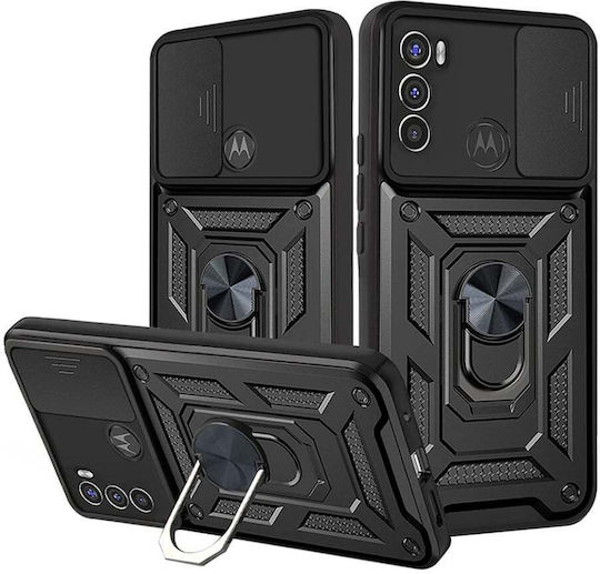 Magnetic Umschlag Rückseite Schwarz (Moto G71 5G)