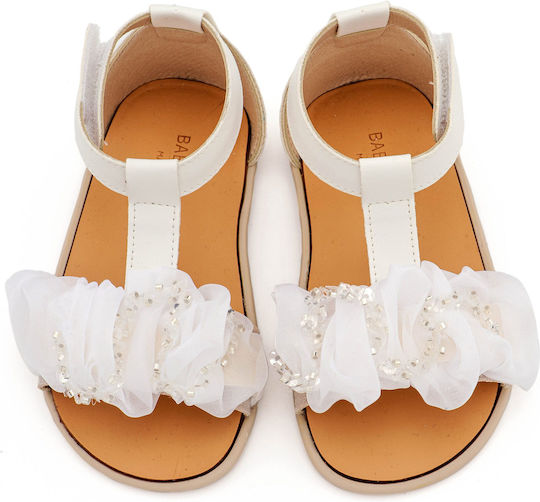 Babywalker White Baptism Leather Sandals